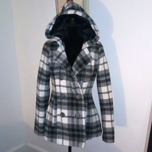 Aeropostale Plaid Coat Medium